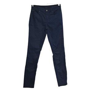 prAna Womens 2 Mid Rise Organic Cotton Blend Navy Blue Skinny Pants
